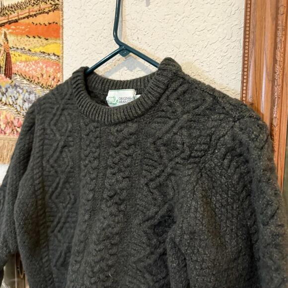 NWOT Vintage Aran Irish Super Soft 100% Merino Wool Sweater Size Kids Medium - Picture 3 of 7